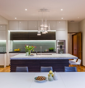 contemporary grand kitchen bathrooms laundry interiors oratia